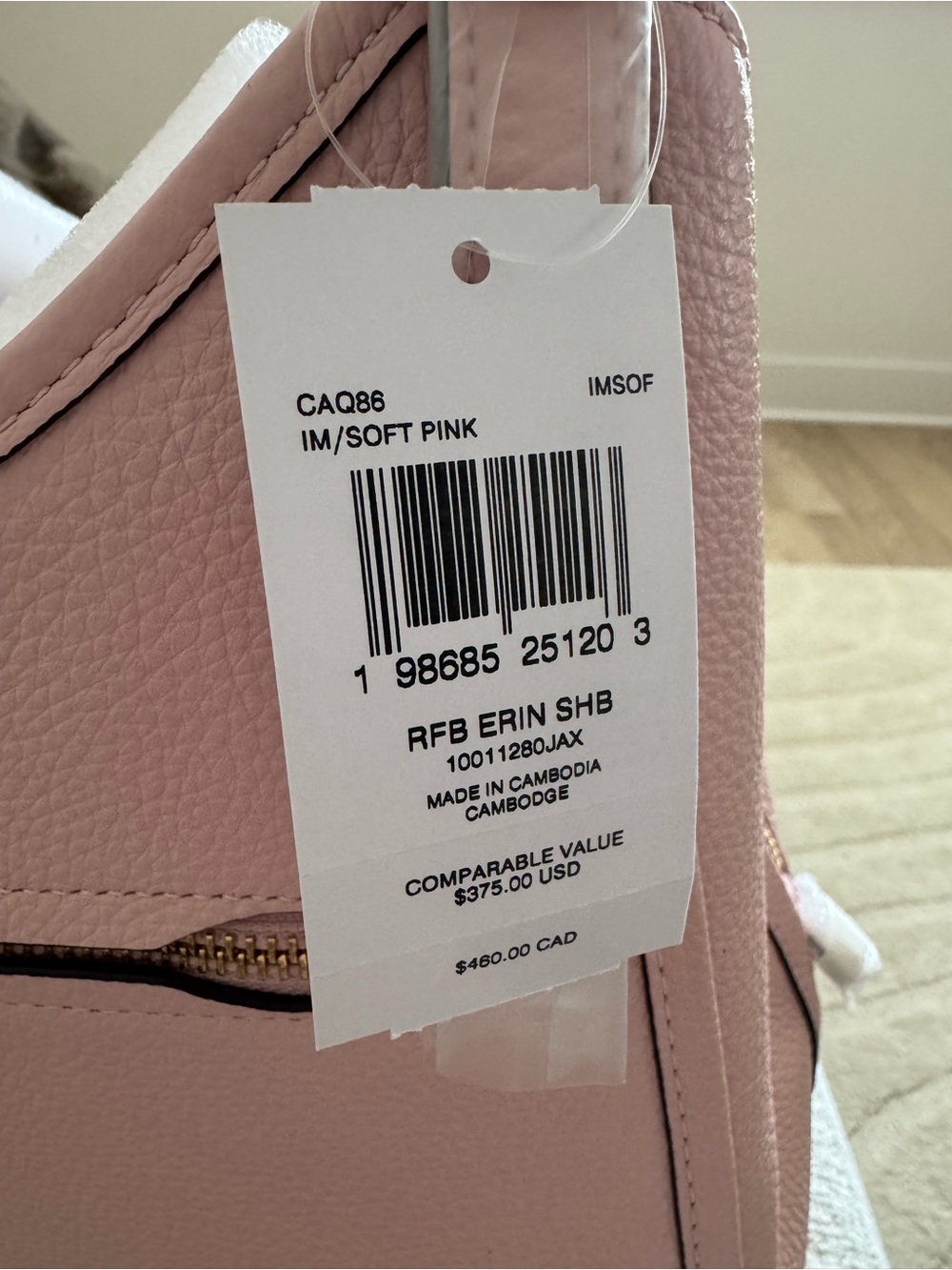 Coach Erin Shoulder Bag CAQ86
COLOR: GOLD/SOFT PINK - Picture 4 of 8